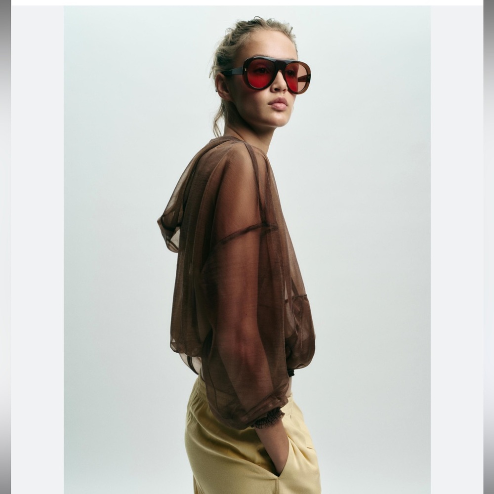 Zara hooded organza jacket - Picture 2 of 7